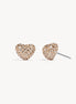 Sparkle Heart Stud Earrings Soft Gold