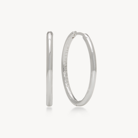 Hoop Earrings - Medium Silver