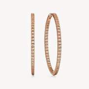 Pavé Hoop Earrings - Large Rose Gold