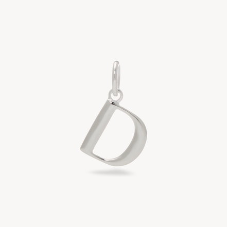 D Letter Charm — Silver