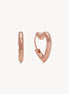 Heart Huggie Hoop Earrings Rose Gold