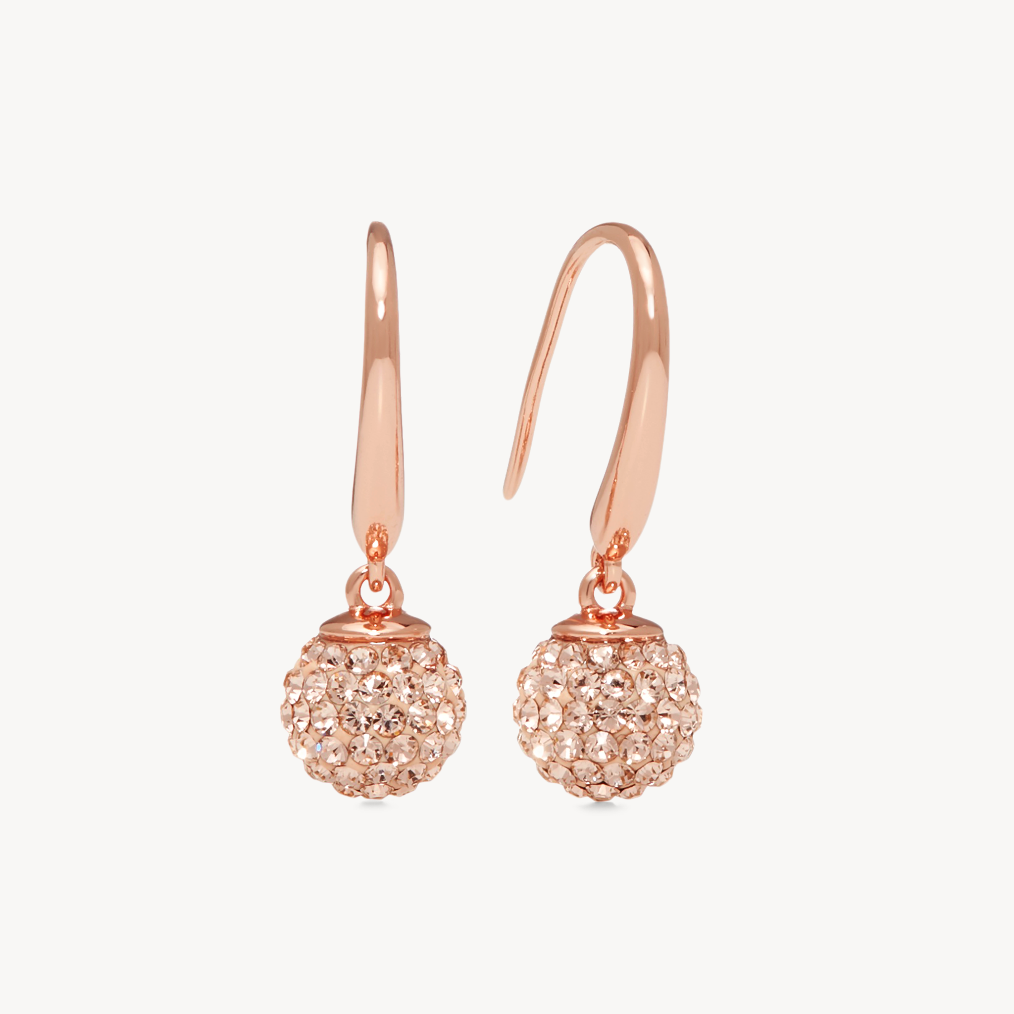Sparkle Drop Earrings Rose Gold