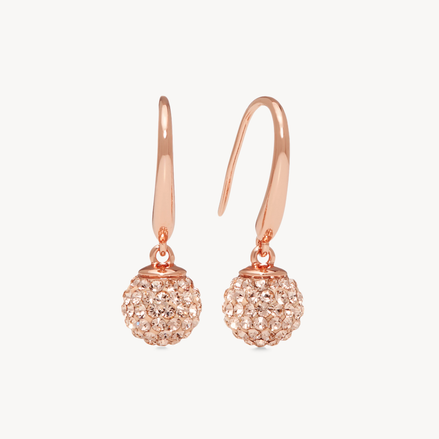 Sparkle Drop Earrings Rose Gold