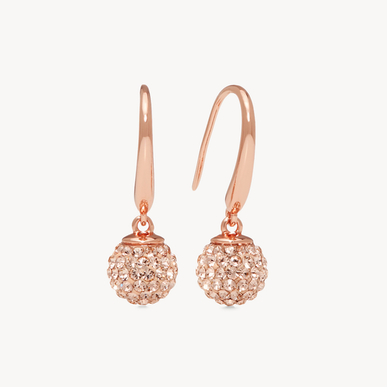 Sparkle Drop Earrings Rose Gold