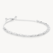 Chain Trio Strand Bracelet Silver