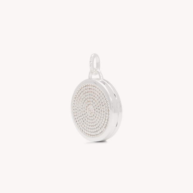 Keepsake Pavé Locket Charm Silver