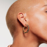 Sparkle Hoops — Large Leopard on model