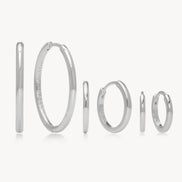 Silver Hoop Earring Trio