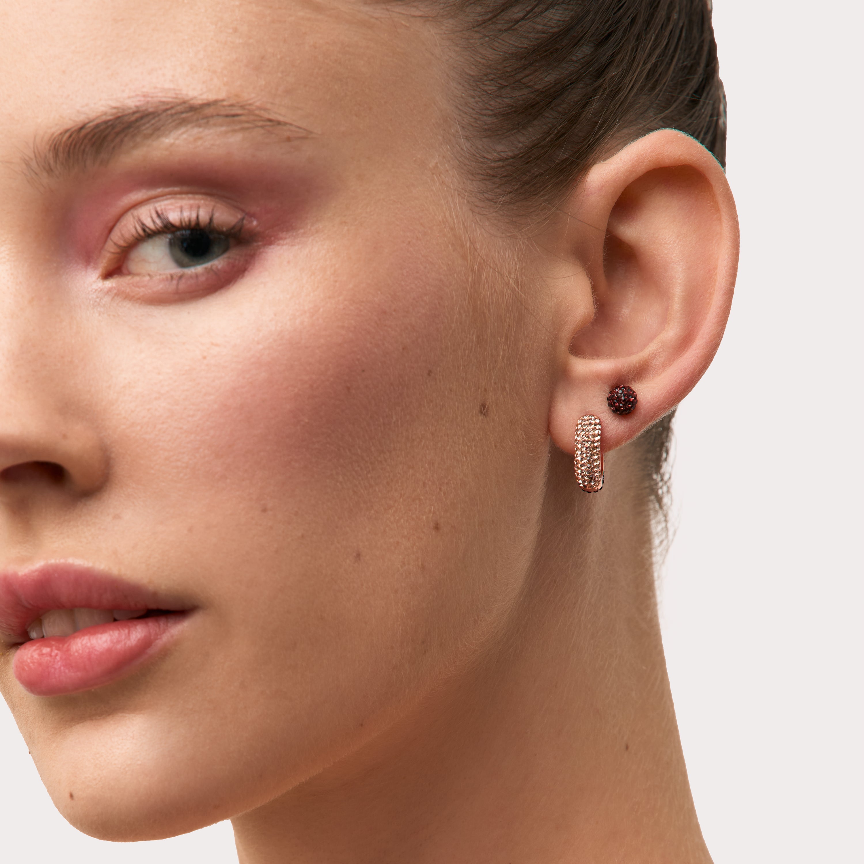 Merlot Sparkle Ball™ Stud Earrings on model