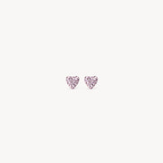 Lilac Mini Sparkle Heart Stud Earrings