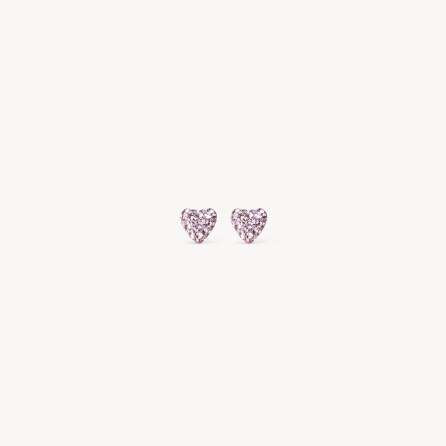 Lilac Mini Sparkle Heart Stud Earrings