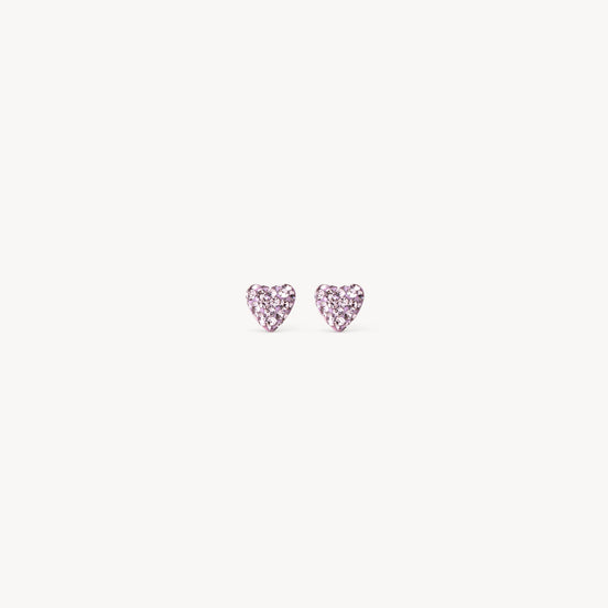 Lilac Mini Sparkle Heart Stud Earrings