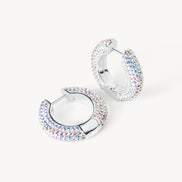 Aurora Borealis Medium Sparkle Hoop Earrings