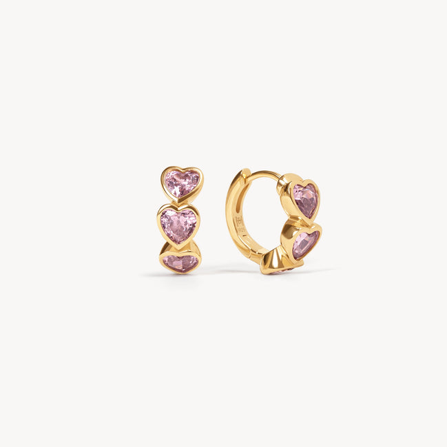 Adore Bezel Hoop Earrings Gold