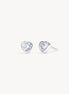 Silver Adore Bezel Stud Earrings
