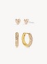 Always On Hoops & Hearts Set Soft Gold
