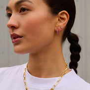 Boucles d'oreilles créoles scintillantes Rose Always On