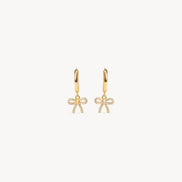 Baby Bow Hoop Earrings Gold