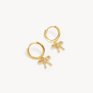 Baby Bow Hoop Earrings Gold