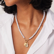 Lunar Pavé Charm on model
