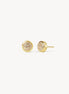 Soft Gold Sparkle Bezel Stud Earrings