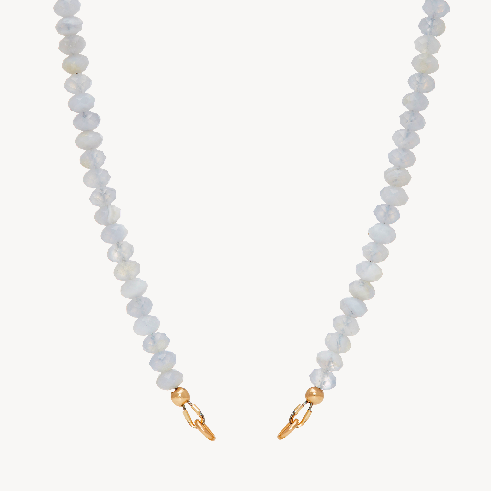 Blue Lace Agate Charm Necklace with no link