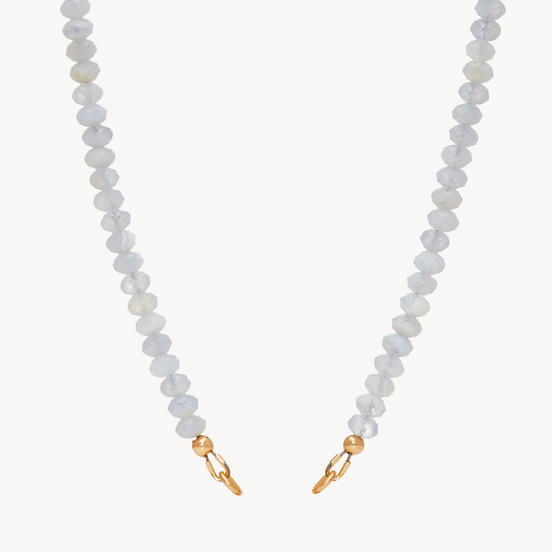 Blue Lace Agate Charm Necklace with no link