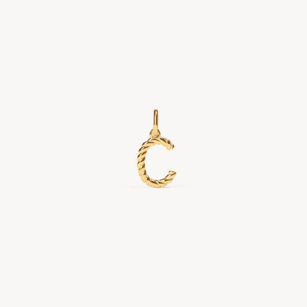 Gold Braided Letter Charm C