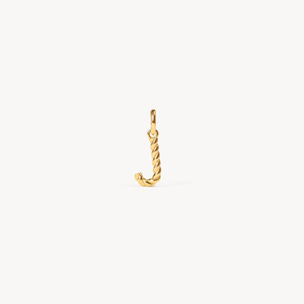 Gold Braided Letter Charm J