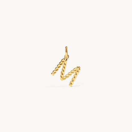 Gold Braided Letter Charm M