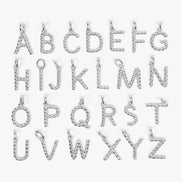 Silver Braided Letter Charm