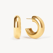 Gold Chunky Statement Hoop Earrings