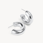 Silver Chunky Statement Hoop Earrings