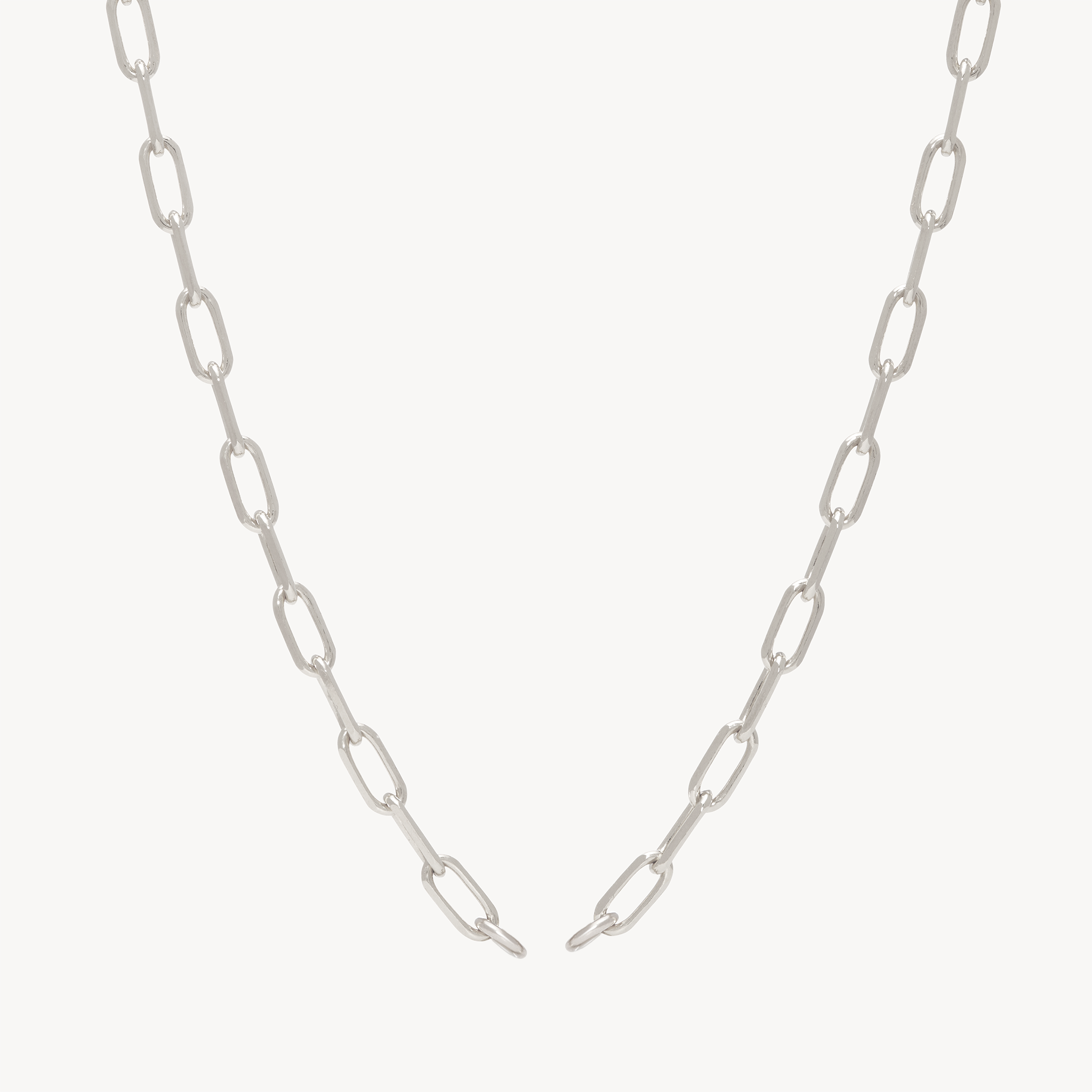 Clip Charm Chain Necklace — Silver No link