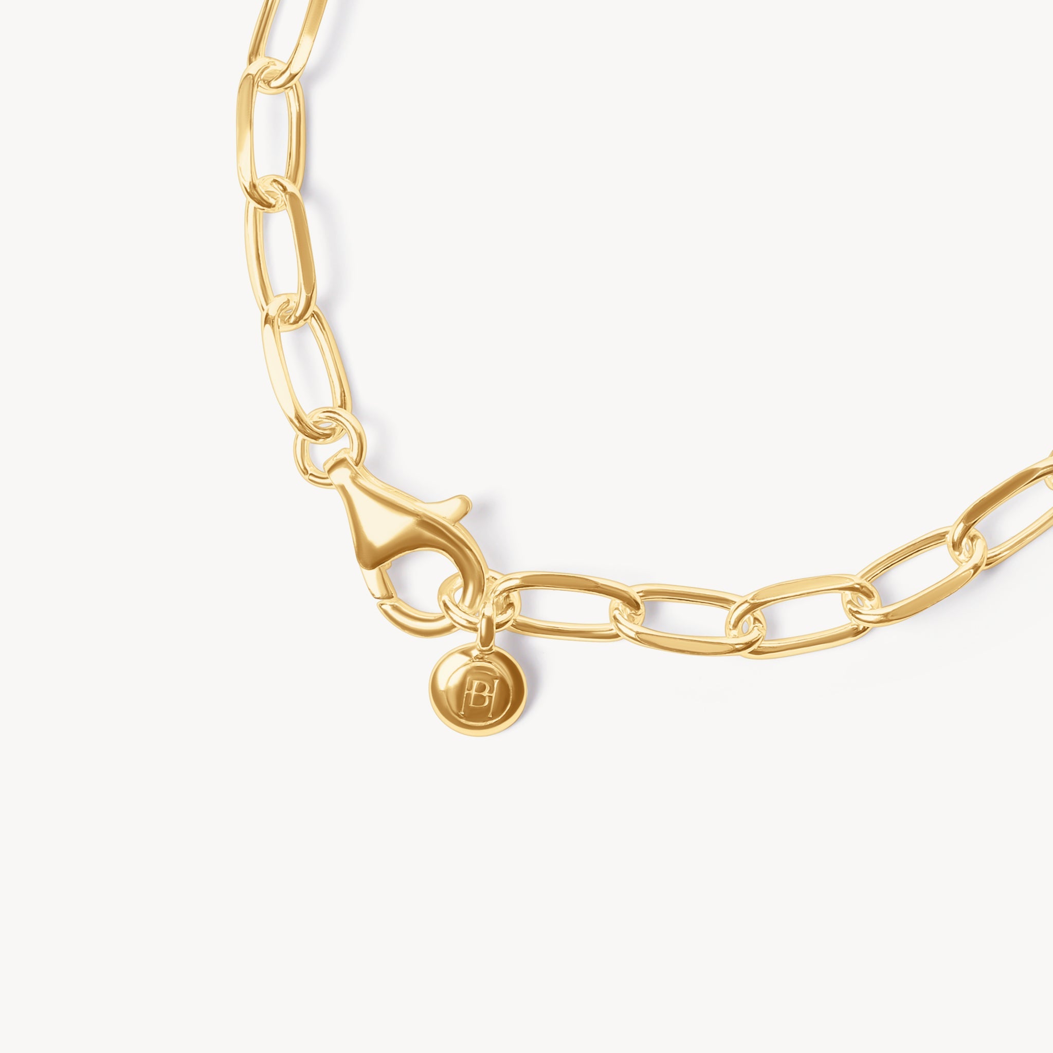 Gold Clip Chain Charm Bracelet Base closure