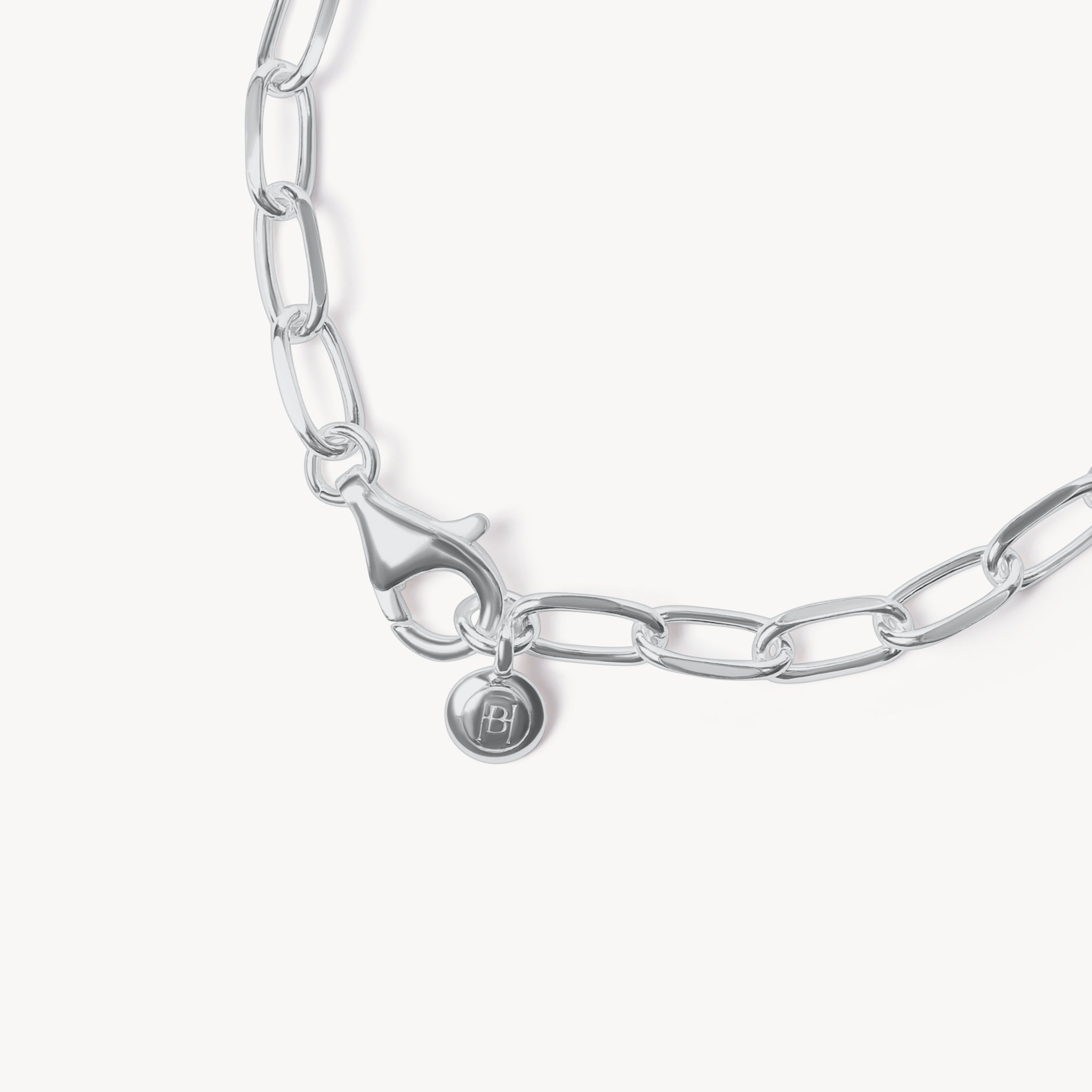 Silver Clip Chain Charm Bracelet Base closure