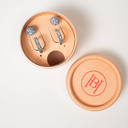 Denim Always On Sparkle Hoops and Small Studs Gift Set in packaging