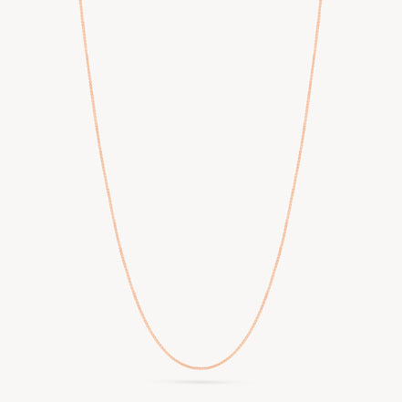 14K Box Chain With Extender Rose Gold