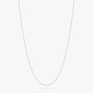 14K Box Chain With Extender White Gold