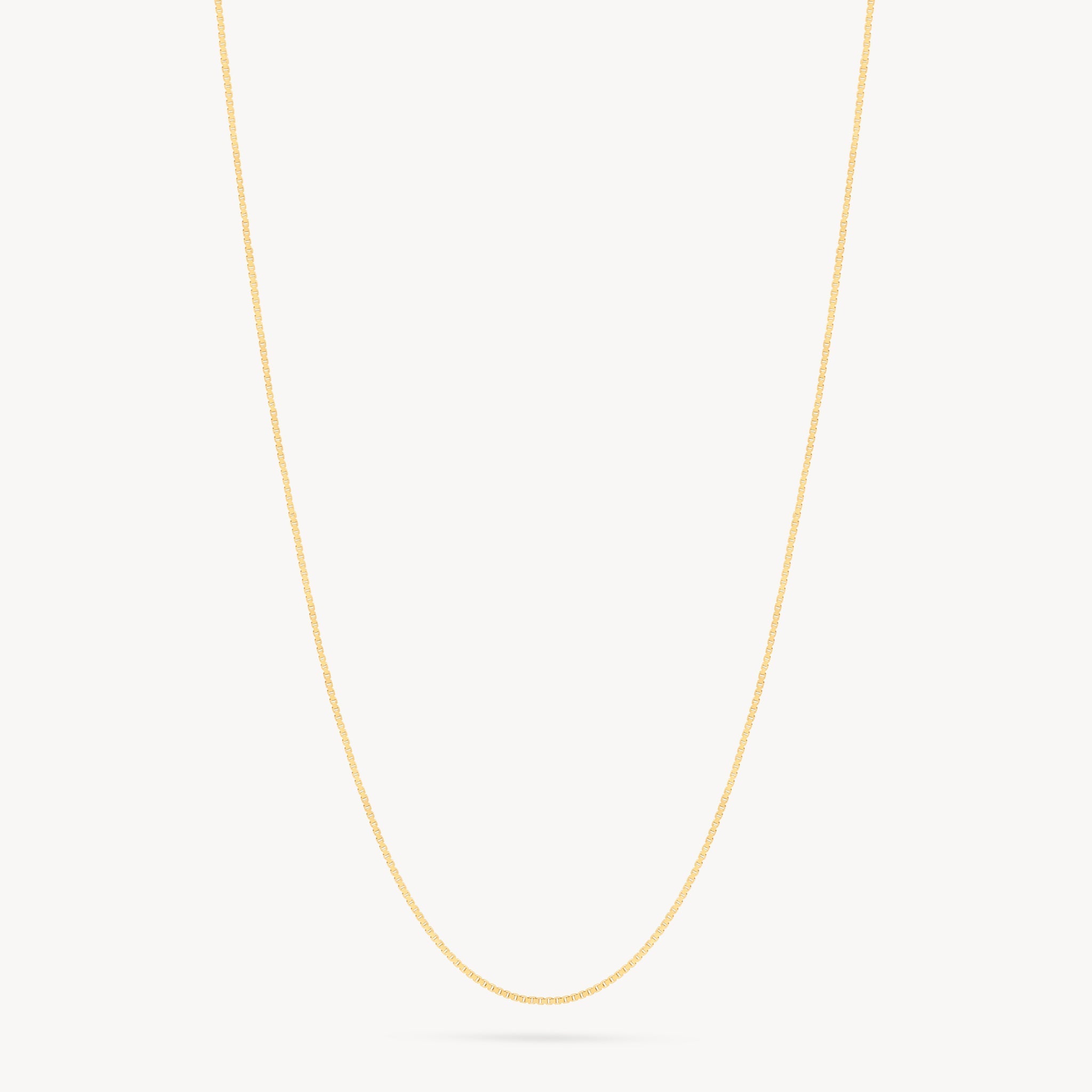 14K Box Chain With Extender Gold