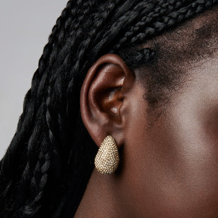 Soft Gold Dream Puff™ Sparkle Stud Earrings 