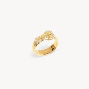 Etched Floral Buckle Ring