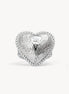 Etched Floral Heart Ring