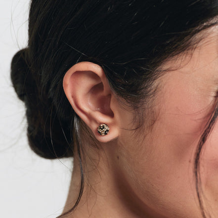 Leopard 8mm Sparkle Ball™ Stud Earrings on model