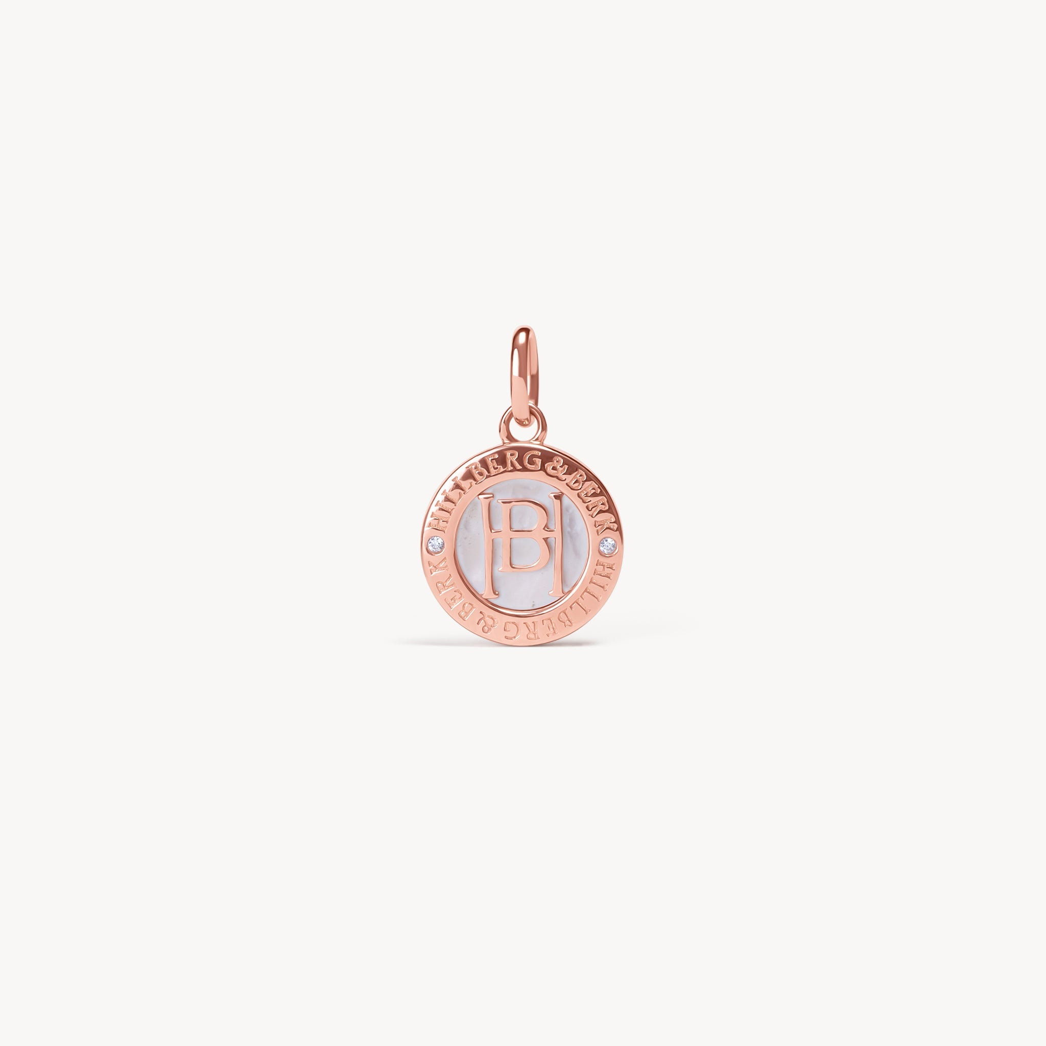 H&B Monogram Charm Silver Rose Gold