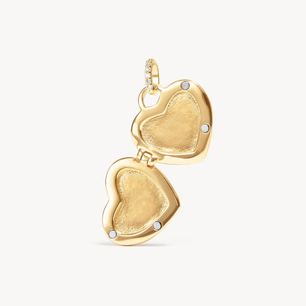 Heart Locket Charm Gold