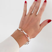 Icon Clip Chain Bracelet Silver on model