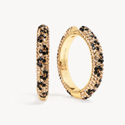 Leopard Large Sparkle Hoop Earrings