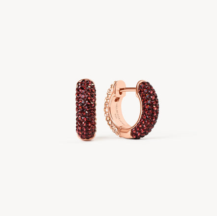 Merlot & Rose Gold Reversible Sparkle Hoop Earrings Merlot side