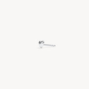 Mini Metal Heart Stud Earrings Silver angled